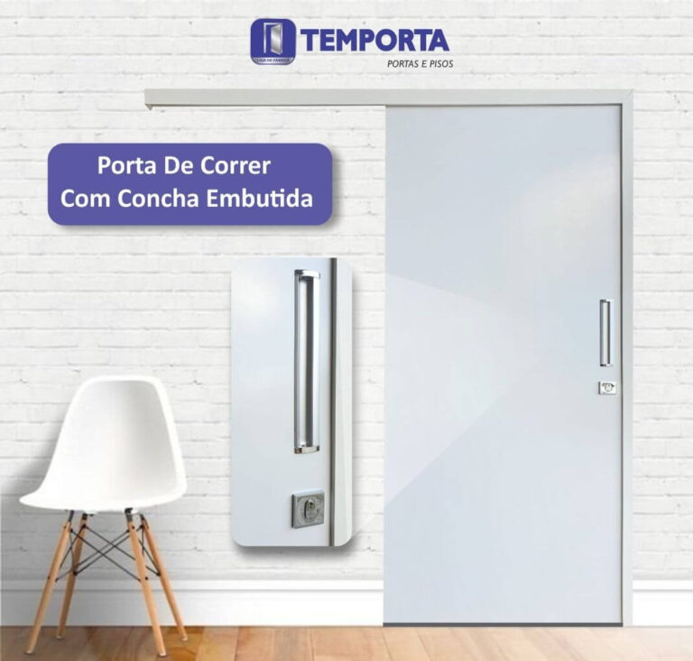 Porta de correr com concha embutida
