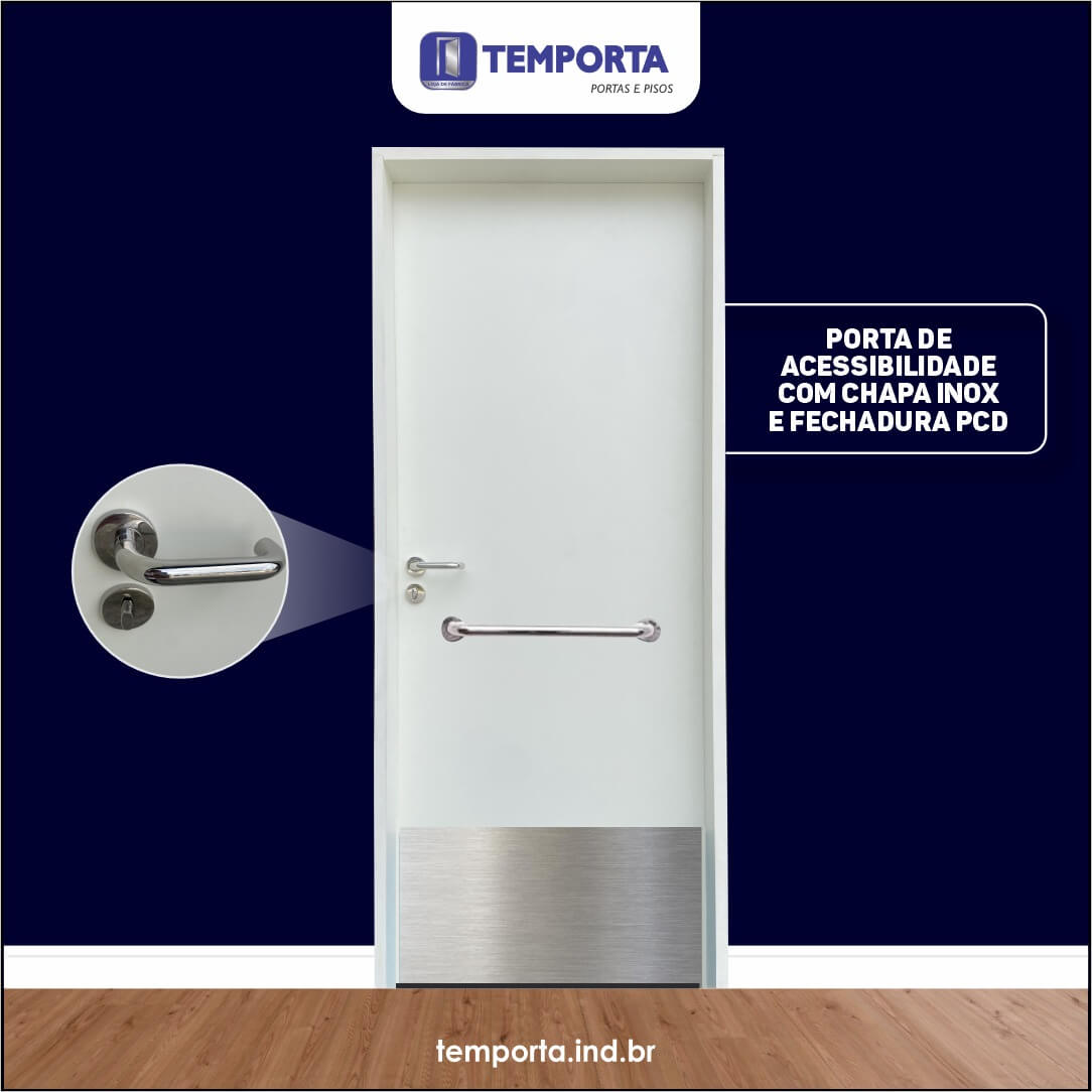porta PCD com fechadura acessível Temporta