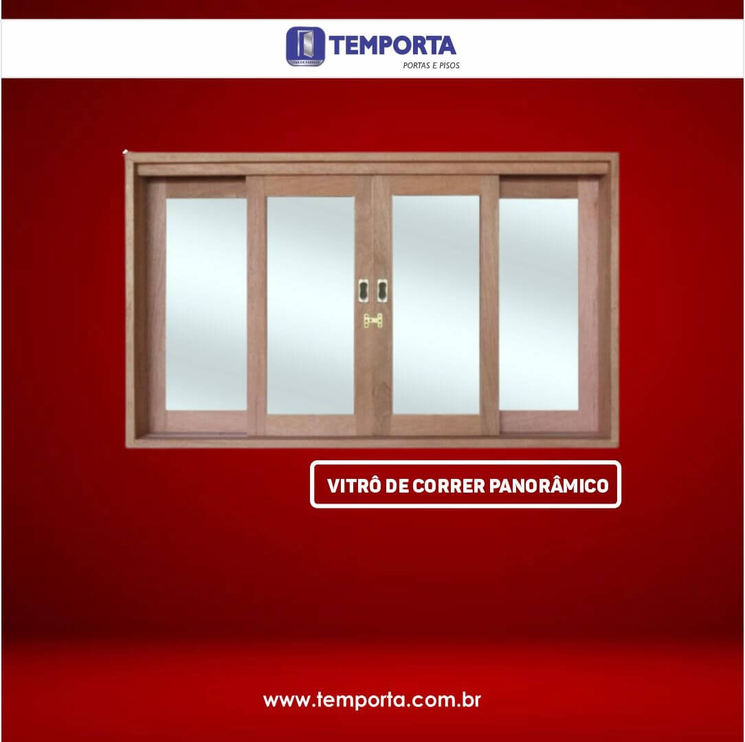 Vitrô Panorâmico de Correr em Madeira Temporta O vitrô panorâmico de correr em madeira Temporta é a escolha ideal para quem busca unir sofisticação, funcionalidade e um acabamento de alto padrão. Desde o primeiro olhar, seu design valoriza o ambiente, enquanto a madeira de alta qualidade garante resistência, durabilidade e um visual elegante. Além disso, o sistema de correr permite melhor aproveitamento do espaço, tornando o vitrô panorâmico perfeito para salas, varandas, cozinhas e ambientes integrados. Dessa forma, é possível garantir ampla entrada de luz natural e excelente ventilação, criando espaços mais confortáveis e aconchegantes. Principais características do vitrô panorâmico de correr em madeira Entre os diferenciais do vitrô panorâmico de correr em madeira Temporta, destacam-se: Estrutura em madeira resistente e sofisticada Sistema de correr prático e funcional Ferragens inclusas, prontas para instalação Baguete para fixação dos vidros, garantindo segurança Guarnição no lado interno, oferecendo melhor acabamento Fácil limpeza e manutenção no dia a dia Opções sob medida, adaptando-se a diferentes projetos Assim, o produto entrega não apenas beleza, mas também praticidade e eficiência para o uso diário. Personalização e tipos de madeira disponíveis Outro grande diferencial é a possibilidade de personalização. A Temporta oferece o vitrô panorâmico de correr em madeira sob medida, permitindo que ele se encaixe perfeitamente nas dimensões do seu ambiente. Além disso, você pode consultar os tipos de madeira disponíveis, escolhendo a opção que melhor combina com o estilo do seu projeto, seja ele mais rústico ou moderno. Por que escolher o vitrô panorâmico Temporta? Portanto, ao optar pelo vitrô panorâmico Temporta, você investe em qualidade, design e excelente custo-benefício. O acabamento artesanal aliado à tecnologia de fabricação garante um produto durável, funcional e visualmente impecável. 👉 Entre em contato, consulte medidas, modelos e tipos de madeira disponíveis e transforme seu ambiente com a elegância e a qualidade Temporta.