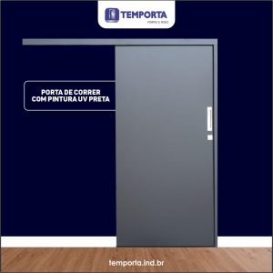 kit porta pronta de correr preta.